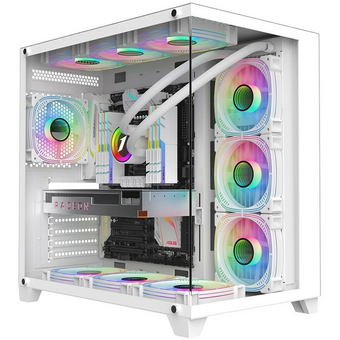  Корпус 1STPLAYER Megaview MV8-TP White (MV8-TP-WH) / ATX 