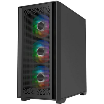  Корпус Powercase ByteFlow Black (CBFB-A4), Tempered Glass, 4x 120mm ARGB fans, ARGB HUB, чёрный, ATX 
