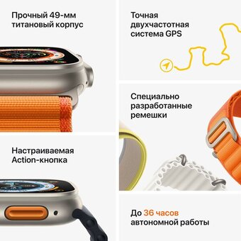  Smart-часы Apple Watch 8 Ultra MNH93LL/A Titanium Case with Yellow ocean Band 