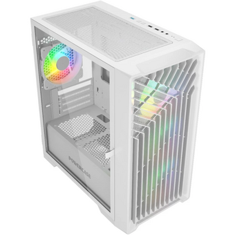  Корпус Powercase Mistral Micro X4W (CMMXW-L4), Tempered Glass, 4х 120mm 5-color fan, белый, mATX 