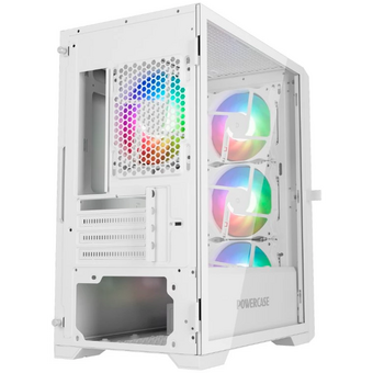  Корпус Powercase Alisio Micro X4W V2 (CAMCXW-A4), Tempered Glass, 4х 120mm ARGB fans, ARGB HUB, белый, mATX 