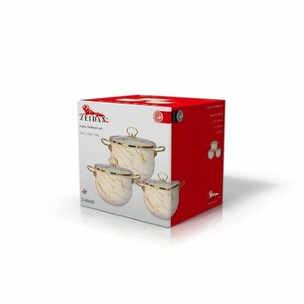  Набор кастрюль ZEIDAN Z-80630 Marble с крышками 6 предметов 
