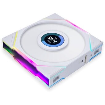  Комплект вентиляторов (3шт.) Lian Li Uni Fan TL LCD 120 Reverse White /12RTLLCD3W/ (G99.12RTLLCD3W.R0) 120x125x28мм (1.6” LCD, 200-1900об/мин, 31dBa) 