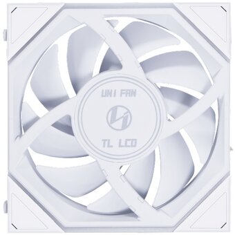  Комплект вентиляторов (3шт.) Lian Li Uni Fan TL LCD 120 Reverse White /12RTLLCD3W/ (G99.12RTLLCD3W.R0) 120x125x28мм (1.6” LCD, 200-1900об/мин, 31dBa) 
