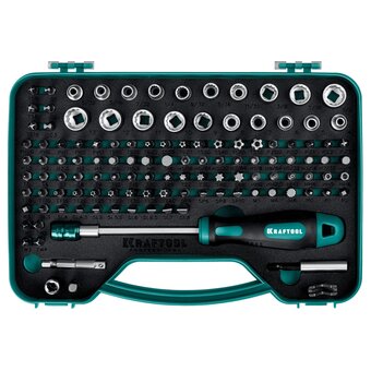  Отвертка-битодержатель KRAFTOOL X-drive-122 (26816) с насадками 122 шт. 