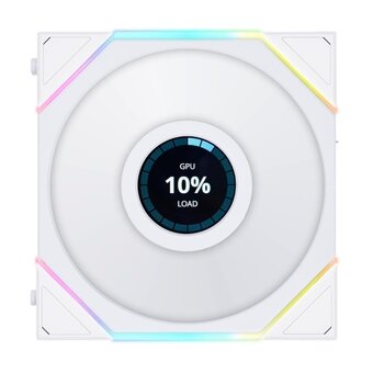 Комплект вентиляторов (3шт.) Lian Li Uni Fan TL LCD 120 White /12TLLCD3W/ (G99.12TLLCD3W.R0) 120x125x28мм (1.6” LCD, 200-1900 об/мин, 27dBa) 