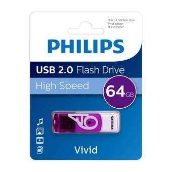  USB-флешка PHILIPS FM64FD05P/97 64GB Vivid2.0 64GB, USB 2.0 