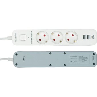  Сетевой фильтр Гарнизон EPS-3-CU2-W-2 2.0 белый (21448) 