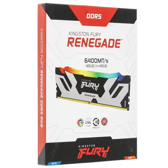  ОЗУ Kingston Fury Renegade XMP RGB KF564C32RSA-48 DDR5 48GB 6400MHz RTL Gaming PC5-51200 CL32 DIMM 288-pin 1.4В dual rank с радиатором Ret 