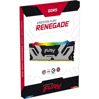  ОЗУ Kingston Fury Renegade Silver/Black RGB KF572C38RSA-24 DDR5 24GB 7200MHz RTL Gaming PC5-57600 CL38 DIMM 288-pin 1.45В single rank с радиатором 