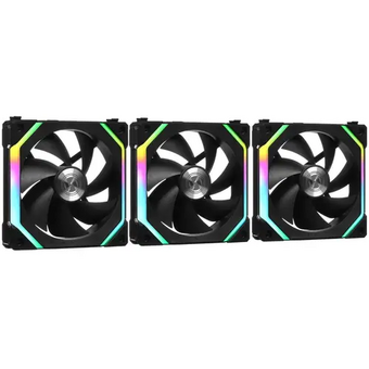  Комплект вентиляторов (3шт.) Lian Li Uni Fan SL120 V2 Black /UF-SL120V2-3B/ (G99.12SLV23B.R0) 120x120x28мм (PWM, ARGB, 250-2000 об/мин, 29.2dBa) 