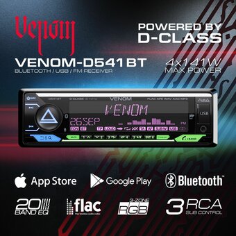  Автомагнитола AURA VENOM-D541BT USB/SD-ресивер 