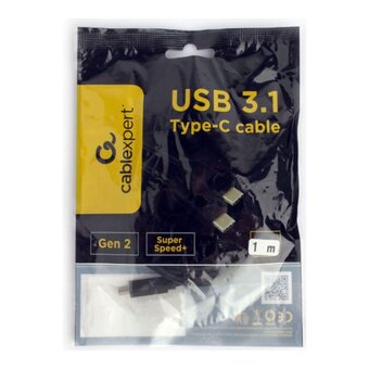  Кабель USB Cablexpert CCP-USB-CMCM2-1M, USB3.1 Type-C/Type-C, Gen.2, 10Gbit/s, 5A, 100W, 1м, пакет 