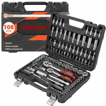  Набор инструментов Forcekraft FK-41082-5DS-м (52659) 108 пр. 1/4" 3/8"(6гр.)(4-22мм) 