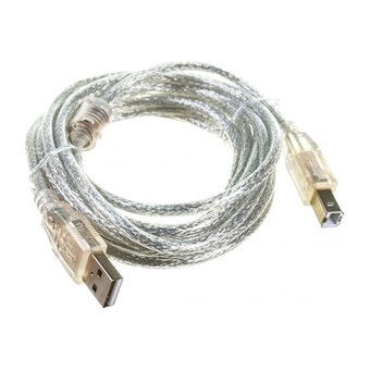  Кабель Cablexpert CCF-USB2-AMBM-TR-10 USB 2.0 Pro, AM/BM, 3м, экран, 2 феррит.кольца, прозрачный 