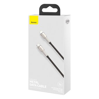  Дата-кабель Baseus Cafule (CATLJK-A01) Metal Type-C to iP PD 20W 1m Black 