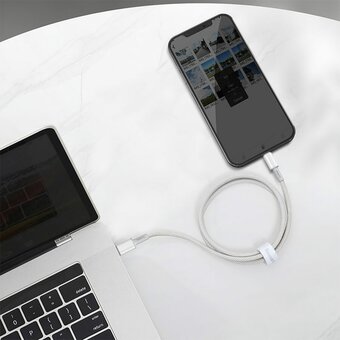  Кабель Baseus CoolPlay (CAKW000002) Fast Charging Type-C to iP 20W 1m White 