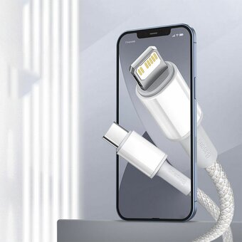  Кабель Baseus CoolPlay (CAKW000002) Fast Charging Type-C to iP 20W 1m White 