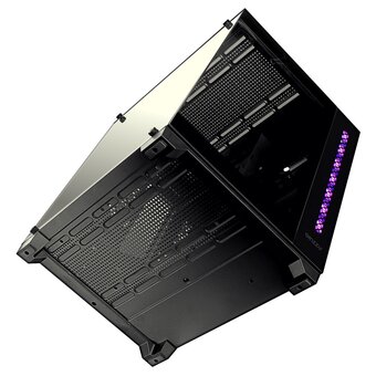  Корпус Ginzzu V520 RGB подсветка, закаленное стекло 1*USB 3.0,1*USB 2.0, AU ATX 