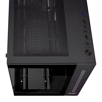  Корпус Ginzzu V520 RGB подсветка, закаленное стекло 1*USB 3.0,1*USB 2.0, AU ATX 