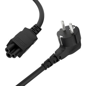  Кабель питания Greenconnect Prof GCR-54411 для ноутбука Евровилка угловая - С5 3*1,0mm 1.0m черный 