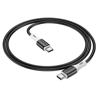  Дата-кабель BOROFONE BX79 silicone charging 61W Type-C to Type-C (черный) 