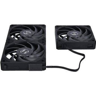  Комплект вентиляторов (3шт.) Lian Li Uni Fan P28 120 Black /UF-P28120-3B/ (G99.12P283B.R0) 120x120x28мм (PWM, 300-2600 об/мин, 32.1dBa) 