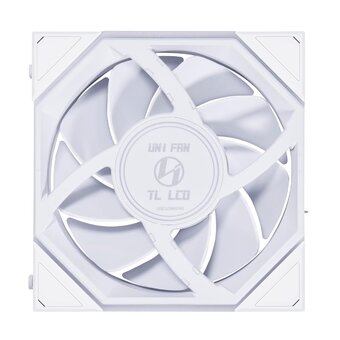  Вентилятор Lian Li Uni Fan TL LCD 120 White /12TLLCD1W/ (G99.12TLLCD1W.R0) 120x125x28мм (1.6” LCD дисплей, PWM, ARGB, 200-1900 об/мин, 27dBa) 