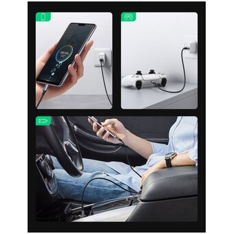  Кабель UGREEN US288 60128 USB-A 2.0 to USB-C Cable Nickel Plating Aluminum Braid 2m Space Gray 
