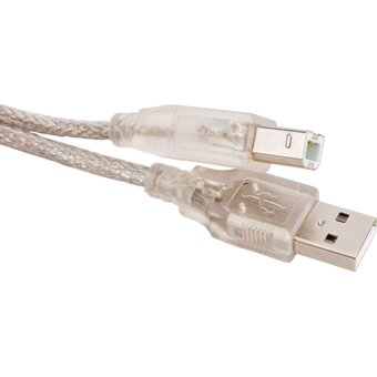  Кабель Cablexpert CCF-USB2-AMBM-TR-2M USB 2.0 Pro, AM/BM, 2м, экран, 2 феррит.кольца, прозрачный 