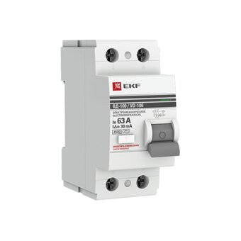  УЗО EKF PROxima ВД-100 2P (elcb-2-63-30-em-pro) 