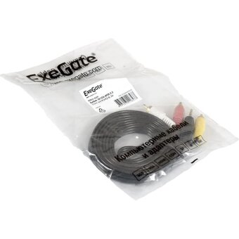  Кабель аудио ExeGate EX-CCA-4P2R-2.0 EX284945RUS 3.5mm Jack M/3xRCA M 2м 