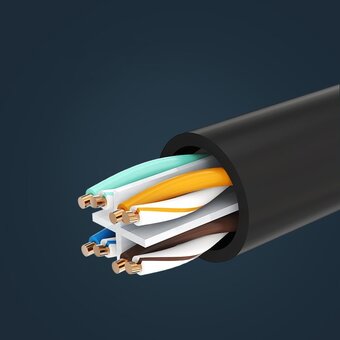  Кабель UGREEN NW112 11278 Cat 6 F/UTP Ethernet RJ45 Extension Male/Female Patch Cords 0.5m Black 