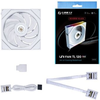  Вентилятор Lian Li Uni Fan TL LED 120 Reverse White /12RTL1W/ (G99.12RTL1W.R0) 120x124x28мм (PWM, ARGB, 200-2300 об/мин, 34dBa) 