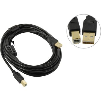  Кабель ExeGate EX-CCF-USB2-AMBM-4.5 EX294748RUS USB 2.0 Am/Bm 4,5м 2 фильтра 