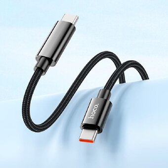  Дата-кабель HOCO U125 Benefit 100W charging data cable with display Type-C + Type-C черный 