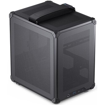  Корпус JONSBO C6 Handle Black без БП, mini-ITX, micro-ATX, черный 
