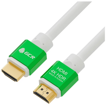  Кабель Greenconnect GCR-51295 1.0m HDMI 2.0 HDR 4:2:2 Ultra HD 4K 60 fps 60Hz/5K*30Hz 3D Audio белый 