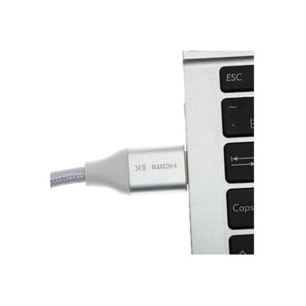  Кабель аудио-видео Cactus CS-HDMI.2.1-1 HDMI (m)/HDMI (m) 1м серебристый 