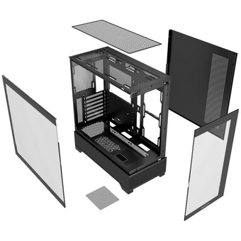  Корпус Powercase Luminous (CLB-L0), Tempered Glass, чёрный, ATX 