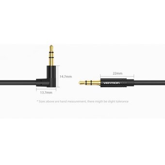  Кабель аудио Vention BAKBD-T Jack 3,5 mm M/Jack 3,5 mm M угол 90 0.5м черный 
