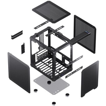  Корпус JONSBO C6 Handle Black без БП, mini-ITX, micro-ATX, черный 