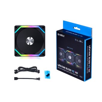  Вентилятор Lian Li Uni Fan SL120 V2 Black /UF-SL120V2-1B/ (G99.12SLV21B.R0) 120x120x28мм (PWM, ARGB, 250-2000 об/мин, 29.2dBa) 