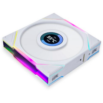  Вентилятор Lian Li Uni Fan TL LCD 120 Reverse White /12RTLLCD1W/ (G99.12RTLLCD1W.R0) 120x125x28мм (1.6” LCD дисплей, PWM, ARGB, 200-1900об/мин, 31dBa) 