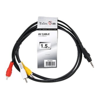  Аудиокабель TELECOM TAV4545-1.5m 3.5mm to 3RCA, 1.5m 
