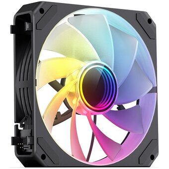  Вентилятор JONSBO ZG-120BR(3 in 1) Black 120х120х25мм Reverse (ARGB LED, 500-1500об/мин, обратный поток, черный) Retail 