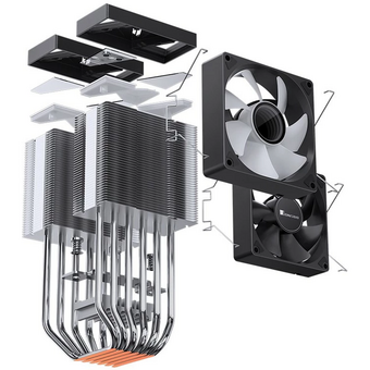  Кулер JONSBO CR-1400 DV2 Black LGA1700/1200/115X/AM5/AM4 (TDP 220W, PWM, 92mm ARGB Fan*2, 6 тепловых трубки, 4-pin) Retail 