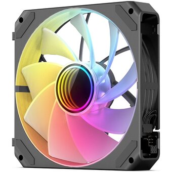  Вентилятор JONSBO ZG-120BR(3 in 1) Black 120х120х25мм Reverse (ARGB LED, 500-1500об/мин, обратный поток, черный) Retail 