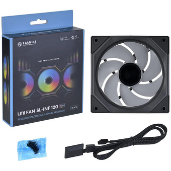  Вентилятор Lian Li Uni Fan SL-INF 120 Black /UF-SLIN120-1B/ (G99.12SLIN1B.R0) 120x120x25мм (PWM, ARGB, 200-2100 об/мин, 29dBa) 