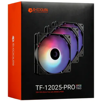  Вентилятор ID-COOLING TF-12025-Pro-ARGB Trio (3 in 1) 120x120x25мм (PWM, резиновые углы, ARGB, 500-1800об/мин) Box 